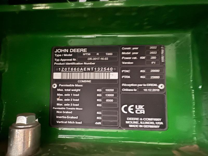 Labības kombains JOHN DEERE T660: foto 6