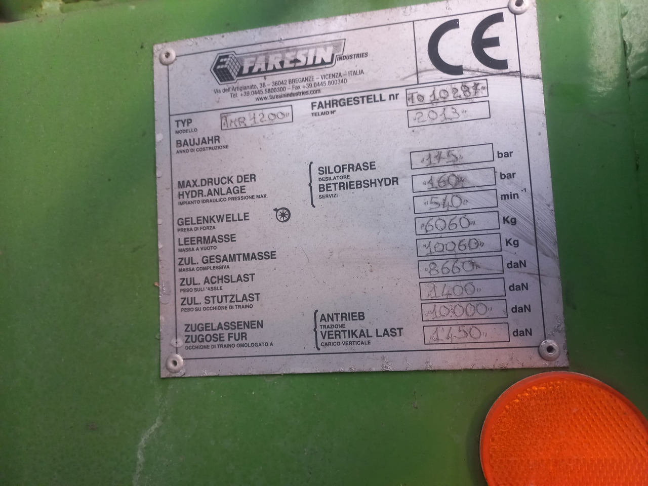 FARESIN TMR 1200 TEHNOLOGICAL TRAILER - Lopbarības mikseris: foto 5 FARESIN TMR 1200 TEHNOLOGICAL TRAILER - Lopbarības mikseris: foto 5