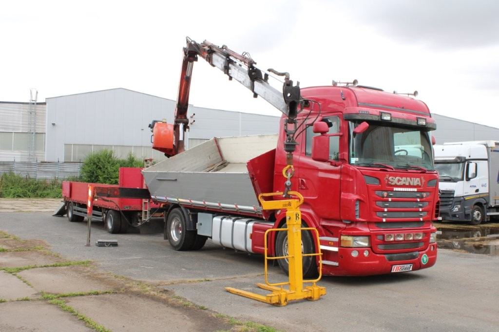 SCANIA R480 PALFINGER PK16000, EURO 5, CRANE FORKS - Kravas automašīna pašizgāzējs, Kravas auto ar manipulatoru: foto 1 SCANIA R480 PALFINGER PK16000, EURO 5, CRANE FORKS - Kravas automašīna pašizgāzējs, Kravas auto ar manipulatoru: foto 1