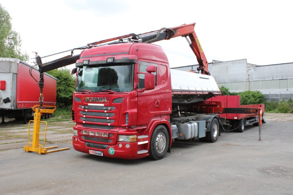 SCANIA R480 PALFINGER PK16000, EURO 5, CRANE FORKS - Kravas automašīna pašizgāzējs, Kravas auto ar manipulatoru: foto 3 SCANIA R480 PALFINGER PK16000, EURO 5, CRANE FORKS - Kravas automašīna pašizgāzējs, Kravas auto ar manipulatoru: foto 3