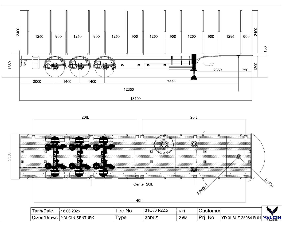 YALCIN FORESTIERS - Bortu puspiekabe/ Platforma: foto 1 YALCIN FORESTIERS - Bortu puspiekabe/ Platforma: foto 1