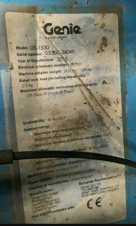 GENIE GS 1530 - Šķērveida pacēlājs: foto 5 GENIE GS 1530 - Šķērveida pacēlājs: foto 5