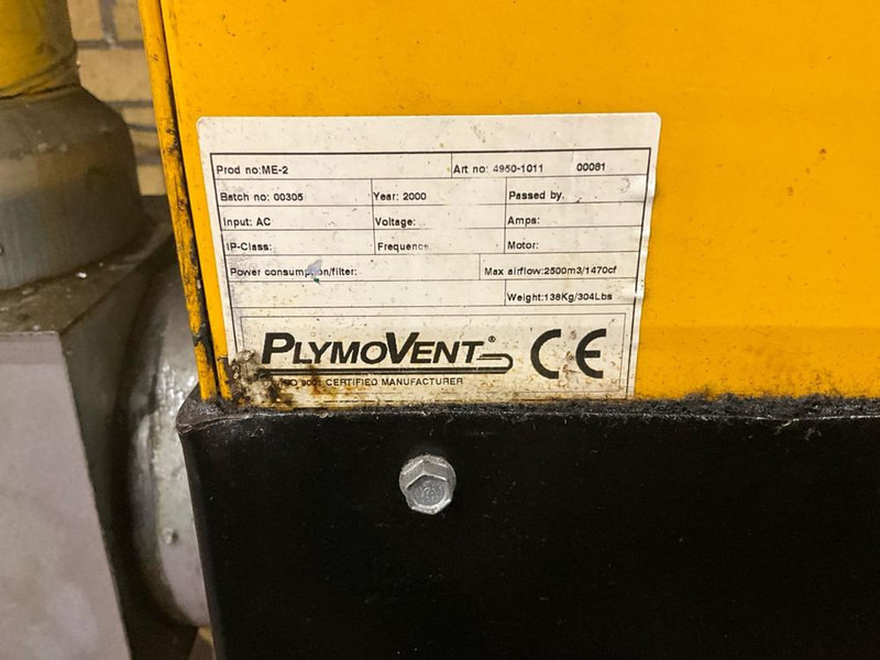 Plymovent ME 2 - Metālapstrādes iekārta: foto 5 Plymovent ME 2 - Metālapstrādes iekārta: foto 5
