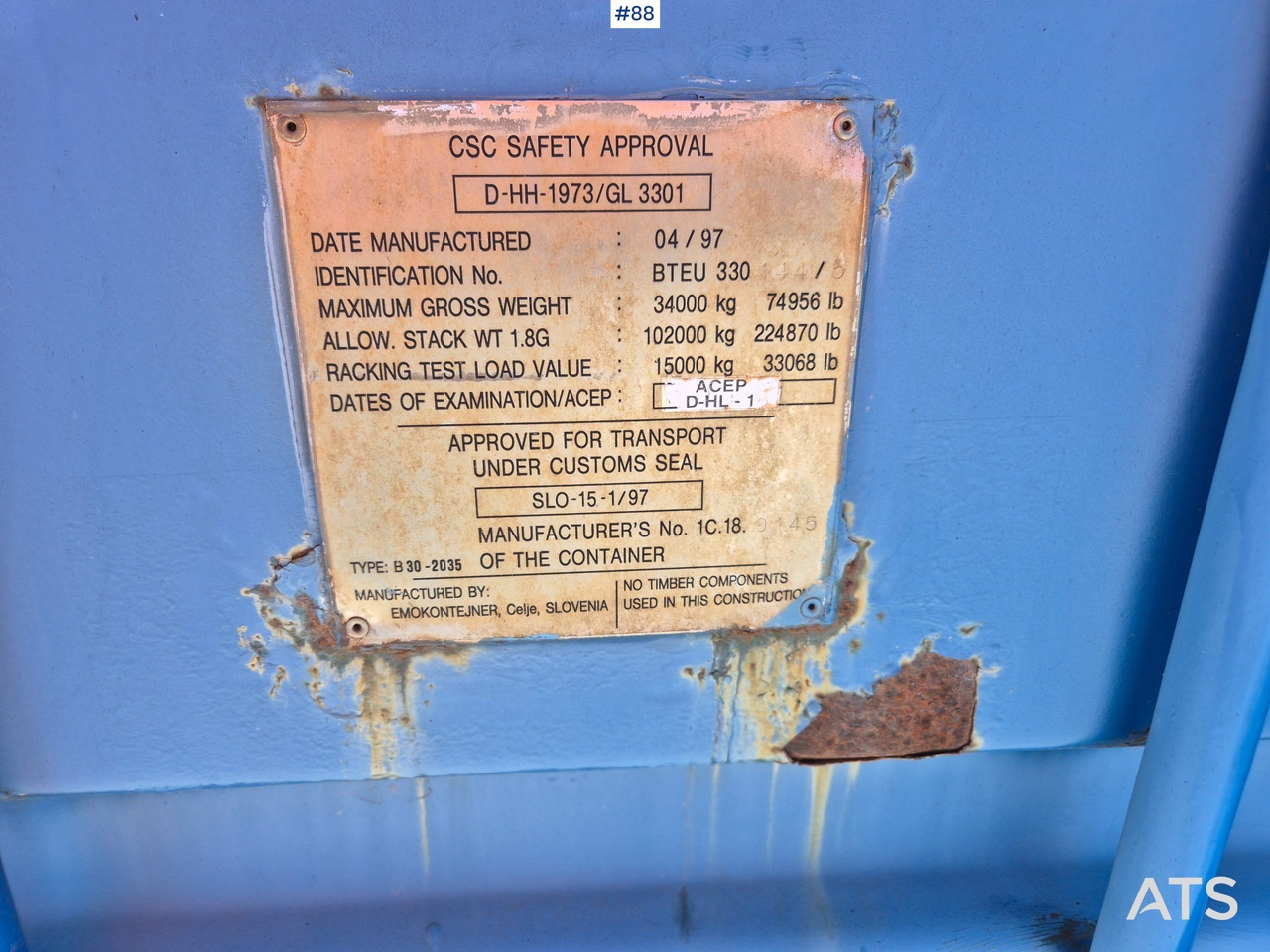 1997 Lämpökontti Oilon RP-201 H - Jūras konteiners: foto 3 1997 Lämpökontti Oilon RP-201 H - Jūras konteiners: foto 3