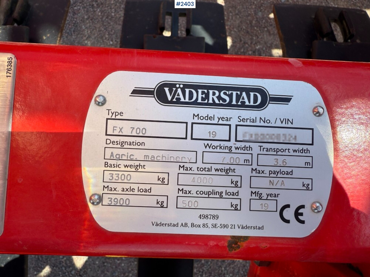 Augsnes apstrādes tehnika Cultivator harrow, Väderstad Ferox FX-700: foto 12