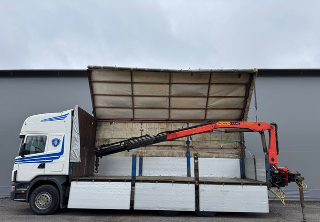 ScaniaScania 144G 6x2 - Kravas automašīna ar slēgto virsbūvi, Kravas auto ar manipulatoru: foto 1 ScaniaScania 144G 6x2 - Kravas automašīna ar slēgto virsbūvi, Kravas auto ar manipulatoru: foto 1