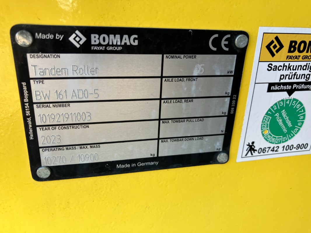 BOMAG DE BW 161 ADO-5 STage V/Tier 4f - Ceļu veltnis: foto 2 BOMAG DE BW 161 ADO-5 STage V/Tier 4f - Ceļu veltnis: foto 2