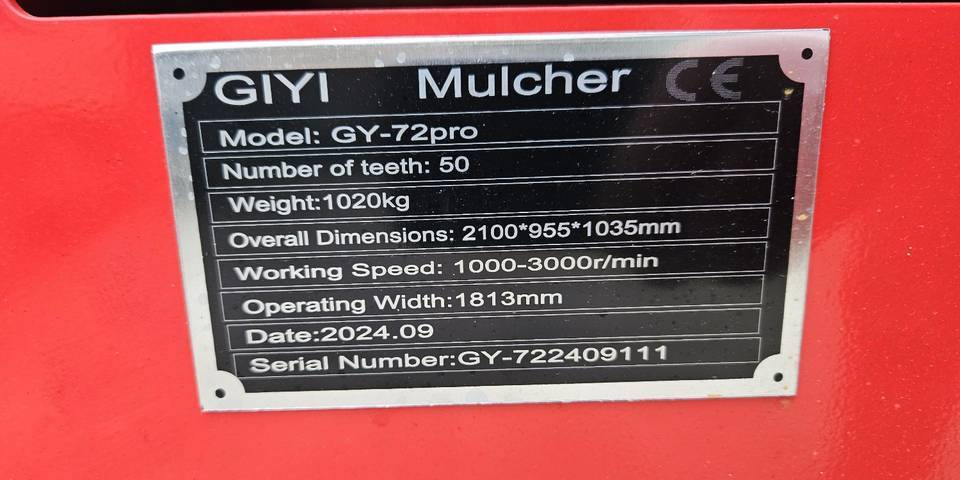 Jaunā Meža mulčeris Nowy mulcher leśny GIYI  bęben 181 cm 50 zębów Bobcat mini ładowarka: foto 11