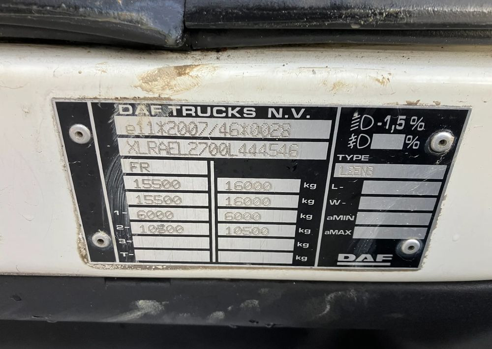 DAF Daf FL 16.250 euro 6 ramo do zabudowy - Šasija kravas automašīna: foto 5 DAF Daf FL 16.250 euro 6 ramo do zabudowy - Šasija kravas automašīna: foto 5