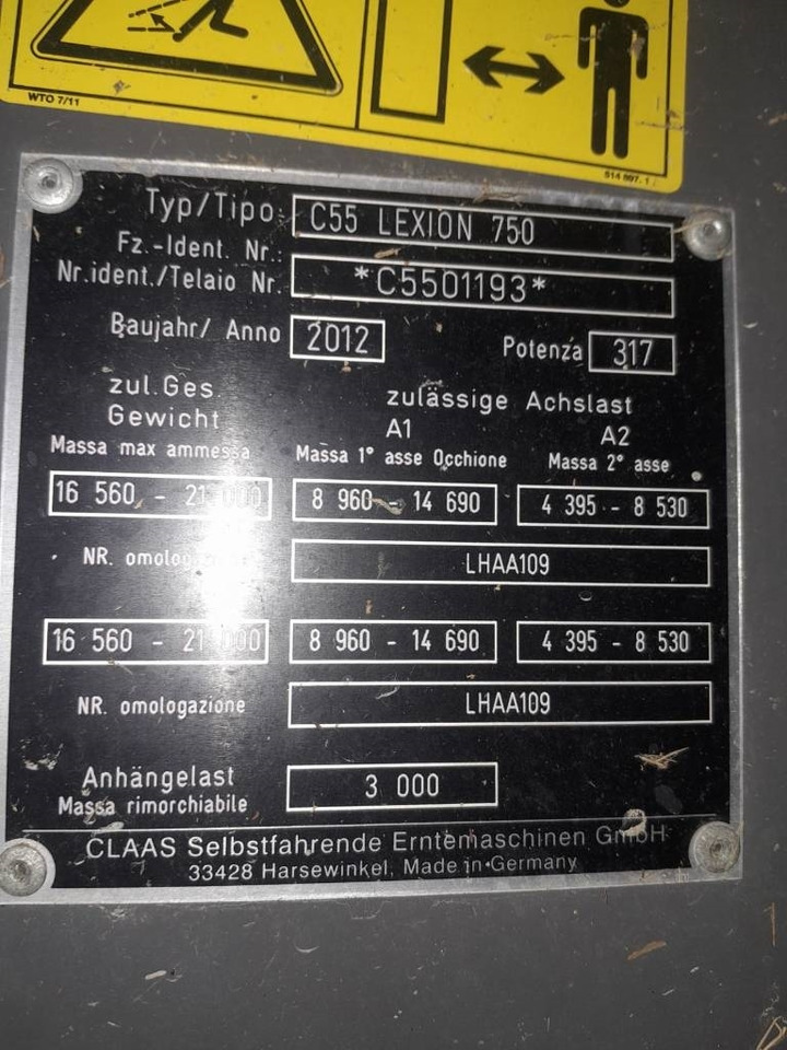 Claas LEXION 750 RISO  - Labības kombains: foto 3 Claas LEXION 750 RISO  - Labības kombains: foto 3