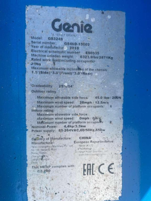 Genie GS-2646 - Šķērveida pacēlājs: foto 4 Genie GS-2646 - Šķērveida pacēlājs: foto 4