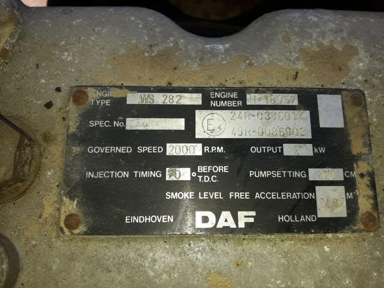 Dzinējs - Kravas automašīna DAF 1160 ATI WS282 350   DAF: foto 6