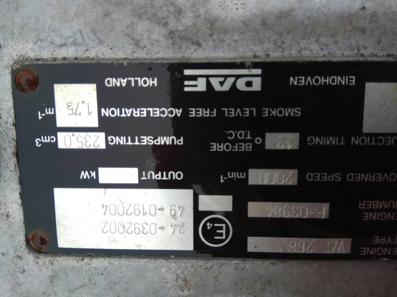 DAF ATI WS268 DAF ATI DAF 85 95 - Dzinējs - Kravas automašīna: foto 3 DAF ATI WS268 DAF ATI DAF 85 95 - Dzinējs - Kravas automašīna: foto 3