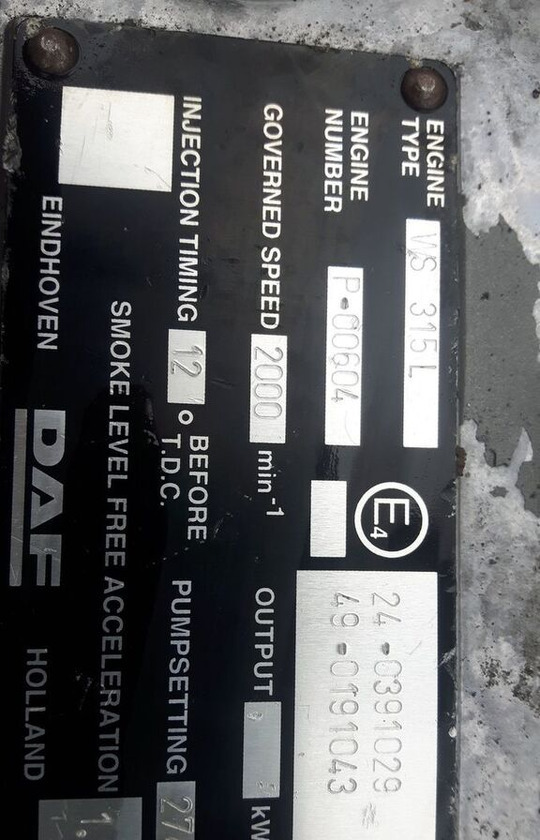 DAF WS315L truck - Dzinējs - Kravas automašīna: foto 5 DAF WS315L truck - Dzinējs - Kravas automašīna: foto 5