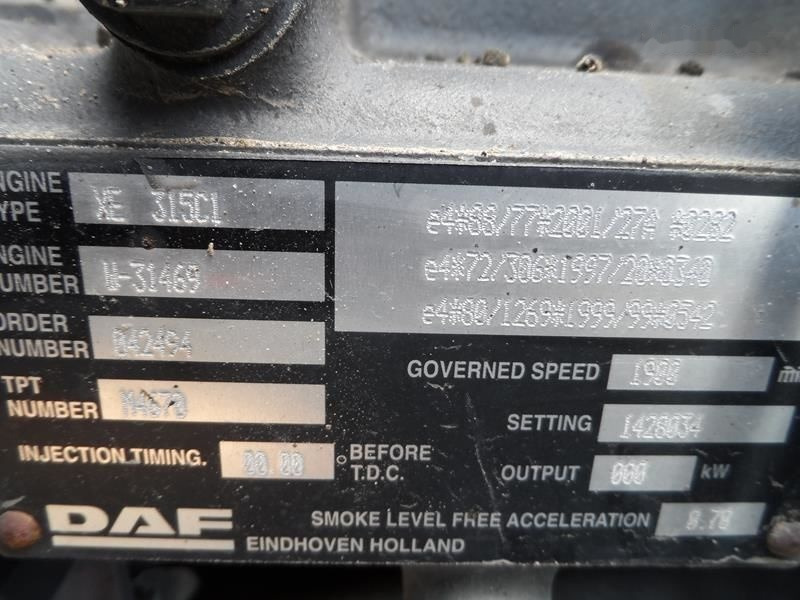 DAF XE315C 430 E3 DAF XF 95 - Dzinējs - Kravas automašīna: foto 4 DAF XE315C 430 E3 DAF XF 95 - Dzinējs - Kravas automašīna: foto 4