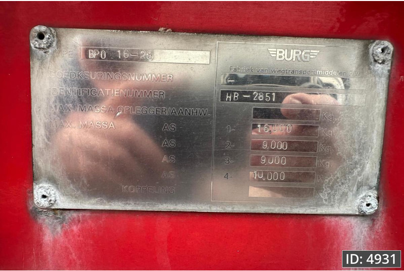 Burg BPO 16-28 / Fuel tanker / 47400L / 5 Comp / ADR, ADR - Puspiekabe cisterna: foto 5 Burg BPO 16-28 / Fuel tanker / 47400L / 5 Comp / ADR, ADR - Puspiekabe cisterna: foto 5