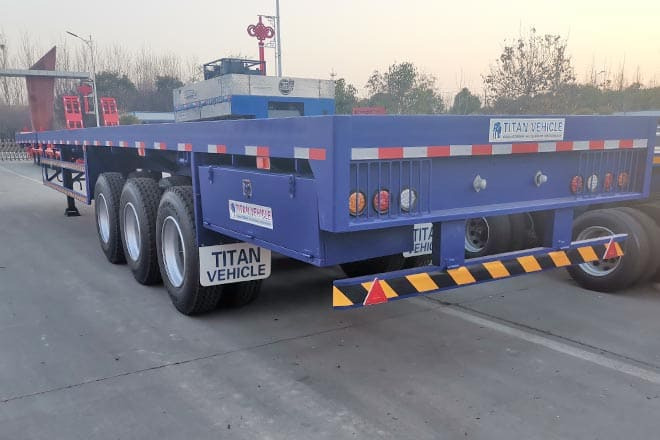 Jaunā Bortu puspiekabe/ Platforma TITAN 3 Axle Extendable Flatbed Trailers for Sale in Angola: foto 6
