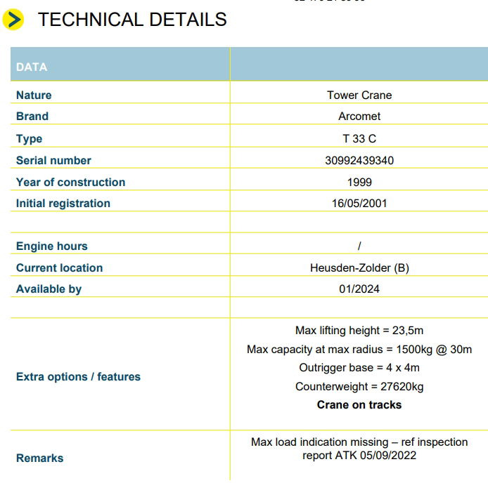 Arcomet T 33 C - Ātri uzstādāms torņa celtnis: foto 2 Arcomet T 33 C - Ātri uzstādāms torņa celtnis: foto 2