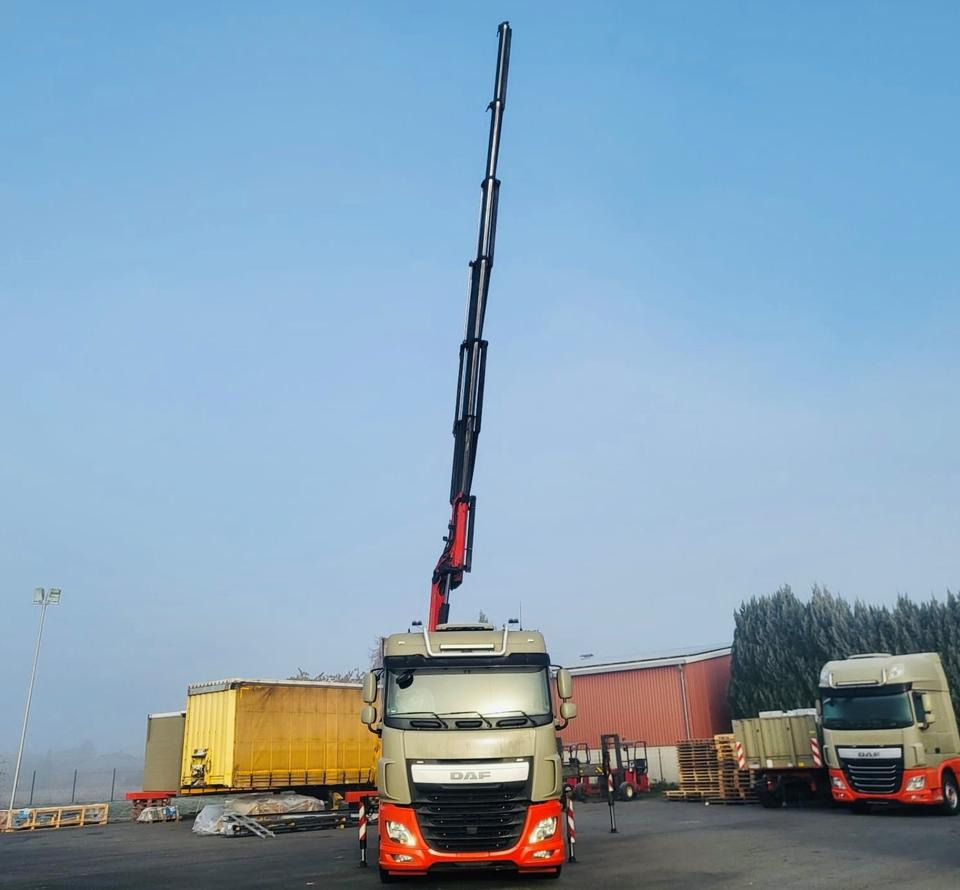 Kravas automašīna ar tentu, Kravas auto ar manipulatoru DAF DAF XF 460 FAN + PALFINGER + 16mtr + Lenkachse + EURO 6: foto 13