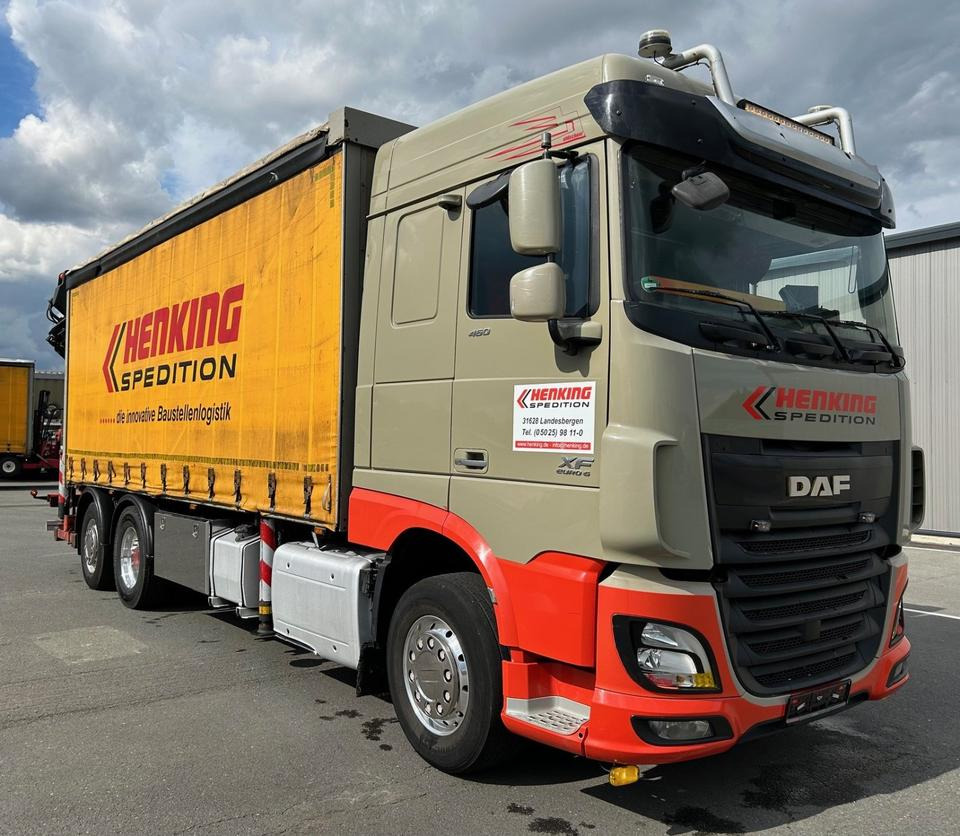 Kravas automašīna ar tentu, Kravas auto ar manipulatoru DAF DAF XF 460 FAN + PALFINGER + 16mtr + Lenkachse + EURO 6: foto 11