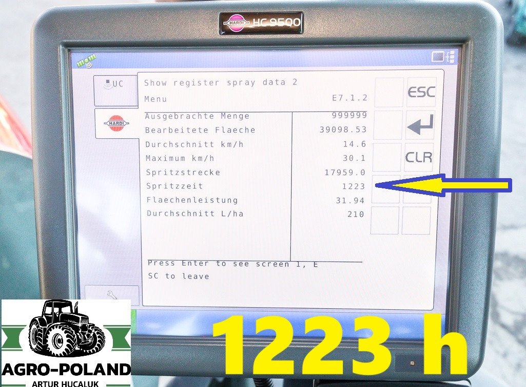 HARDI ALPHA 4100 EVO - 2014 ROK - H-165 CM - 1223 h - AUTOPILOT - 40 km/h - 24 M - Pašgājējmiglotājs: foto 2 HARDI ALPHA 4100 EVO - 2014 ROK - H-165 CM - 1223 h - AUTOPILOT - 40 km/h - 24 M - Pašgājējmiglotājs: foto 2