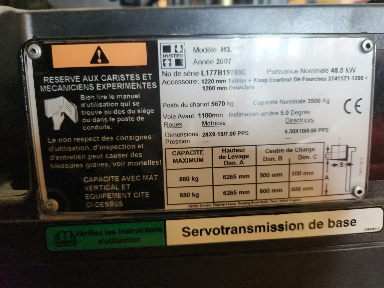 HYSTER H3.5FT - Dīzeļiekrāvējs: foto 2 HYSTER H3.5FT - Dīzeļiekrāvējs: foto 2