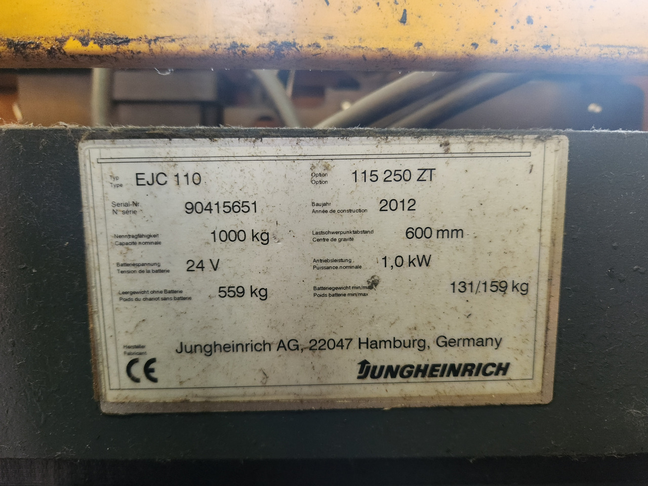 JUNGHEINRICH EJC110 250ZT - Krautņotājs: foto 3 JUNGHEINRICH EJC110 250ZT - Krautņotājs: foto 3
