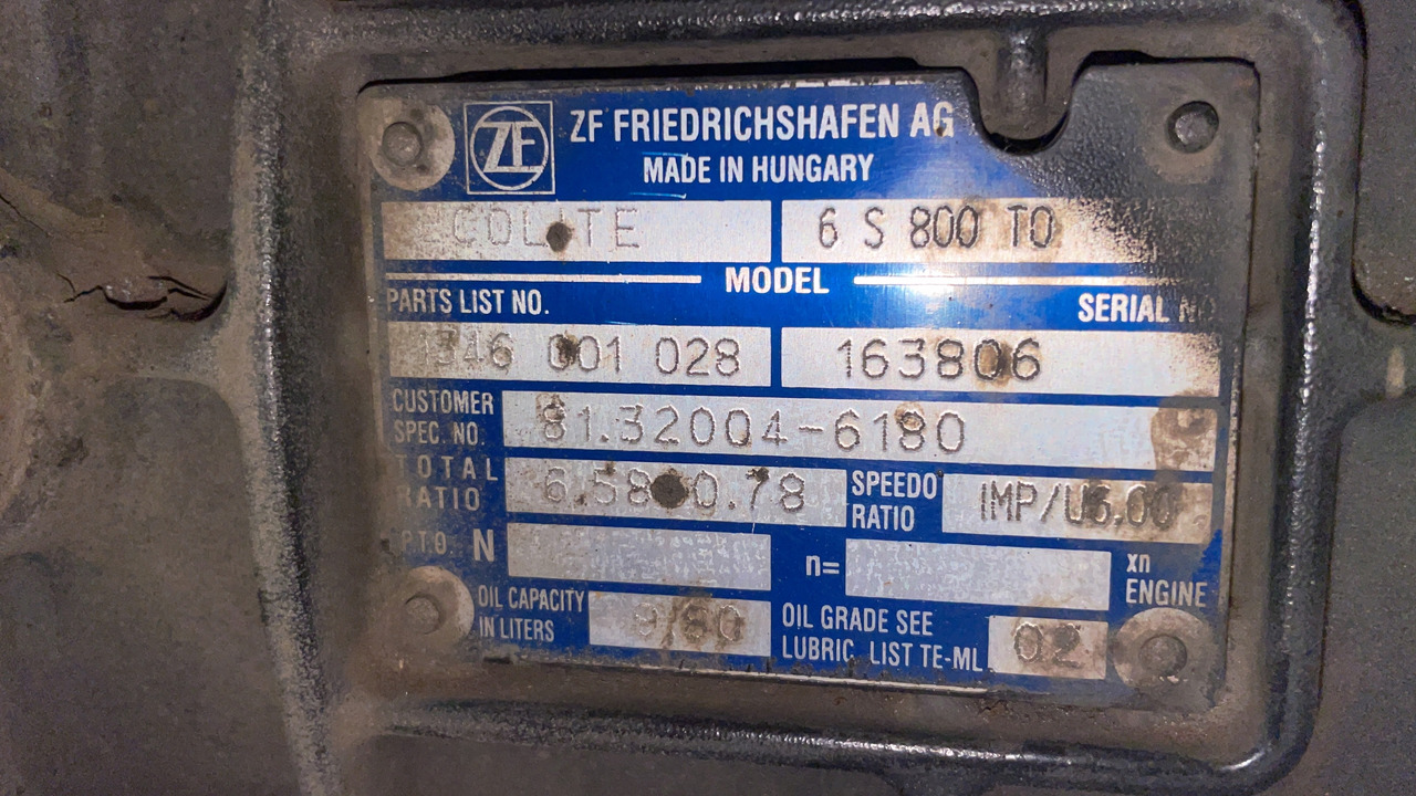 SKRZYNIA BIEGÓW MAN TGL 6S800TO 6 S 800 TO 331 TYS KM - Pārnesumkārba - Kravas automašīna: foto 4 SKRZYNIA BIEGÓW MAN TGL 6S800TO 6 S 800 TO 331 TYS KM - Pārnesumkārba - Kravas automašīna: foto 4