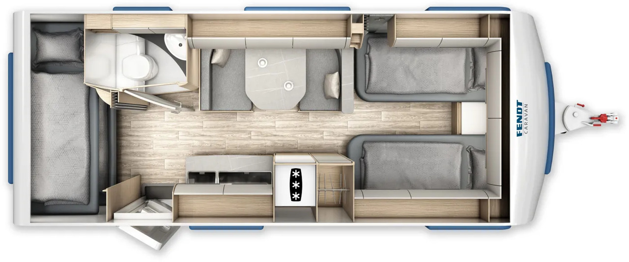 Fendt Bianco Activ 550 KMG Safety, Shower, GFK, 2.000 KG - Dzīvojamais treileris: foto 2 Fendt Bianco Activ 550 KMG Safety, Shower, GFK, 2.000 KG - Dzīvojamais treileris: foto 2