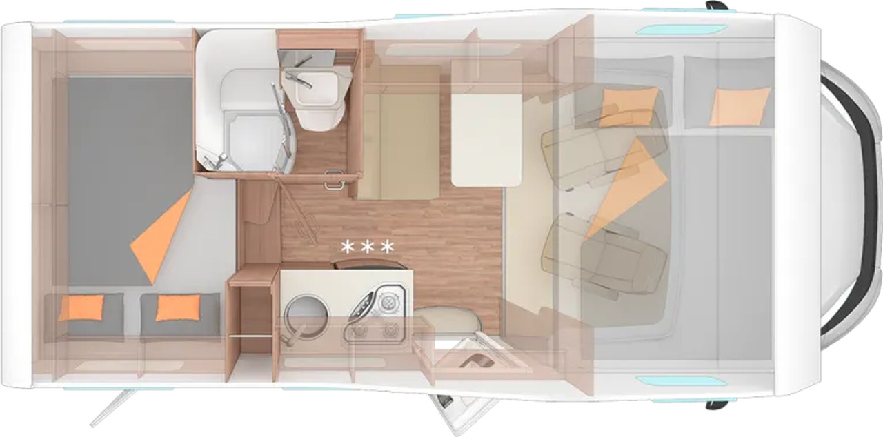 Weinsberg CaraHome 550 MG Aufbauklima., Markise, AHK - Alkov kemperis: foto 2 Weinsberg CaraHome 550 MG Aufbauklima., Markise, AHK - Alkov kemperis: foto 2