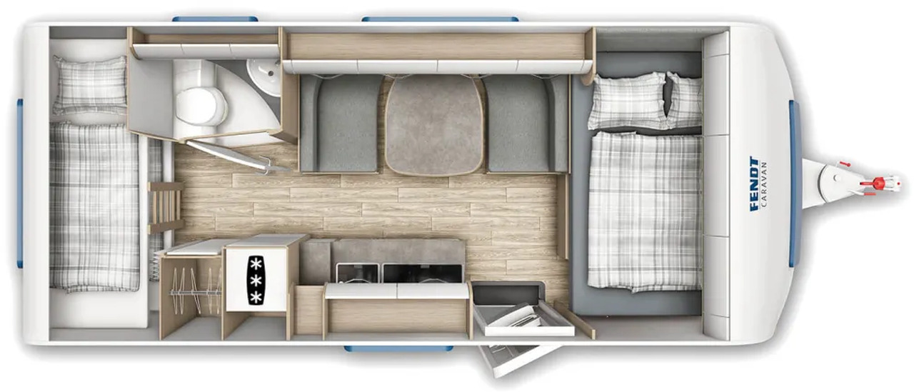 Wohnwagen Fendt Bianco Activ 515 SKF volle Hütte - Dzīvojamais treileris: foto 2 Wohnwagen Fendt Bianco Activ 515 SKF volle Hütte - Dzīvojamais treileris: foto 2