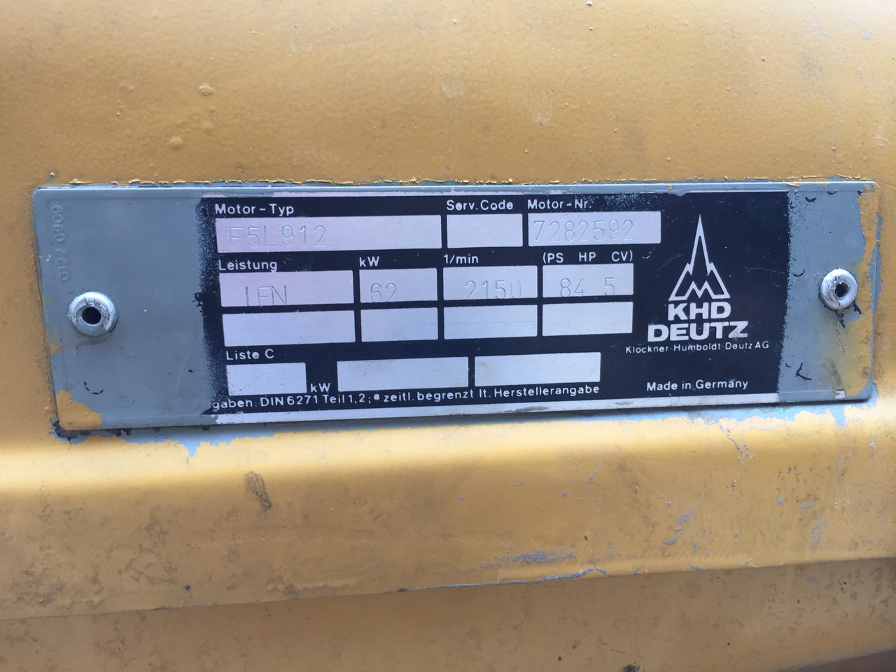 Gebrauchter Motor Magirus Deutz, Motor Typ : F5L 912, Artikel - Nr. : A 9999 9999 99 - Dzinējs - Kravas automašīna: foto 2 Gebrauchter Motor Magirus Deutz, Motor Typ : F5L 912, Artikel - Nr. : A 9999 9999 99 - Dzinējs - Kravas automašīna: foto 2