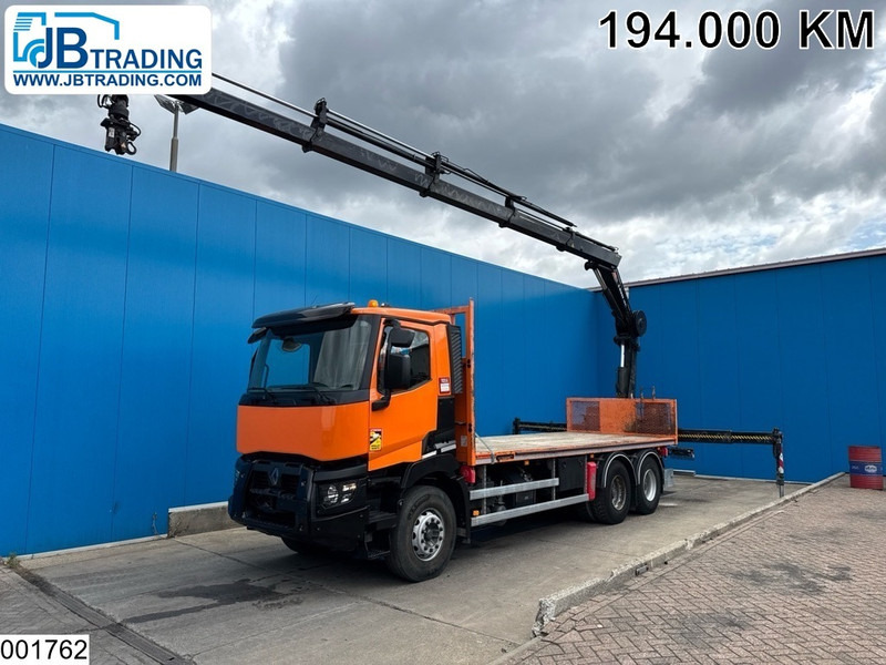 Renault C 380 6X4, EURO 6, HIAB, Remote, Steel suspension - Bortu kravas automašīna/ Platforma, Kravas auto ar manipulatoru: foto 1 Renault C 380 6X4, EURO 6, HIAB, Remote, Steel suspension - Bortu kravas automašīna/ Platforma, Kravas auto ar manipulatoru: foto 1