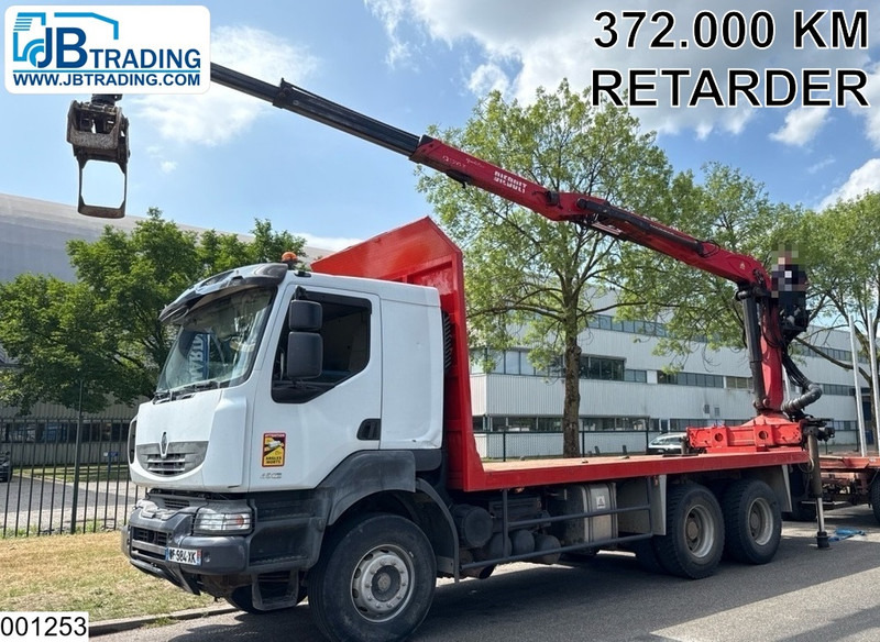 Renault Kerax 450 Dxi 6x4, Manual, Steel, Palfinger, Retarder - Kokvedējs, Kravas auto ar manipulatoru: foto 1 Renault Kerax 450 Dxi 6x4, Manual, Steel, Palfinger, Retarder - Kokvedējs, Kravas auto ar manipulatoru: foto 1