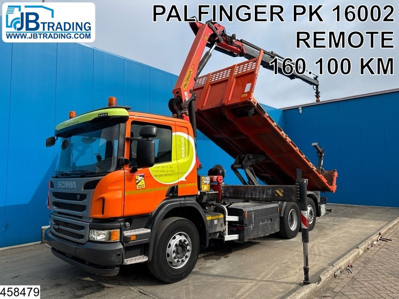 Scania P 340 6x2, CNG, Retarder, Palfinger, Remote - Kravas automašīna pašizgāzējs, Kravas auto ar manipulatoru: foto 1 Scania P 340 6x2, CNG, Retarder, Palfinger, Remote - Kravas automašīna pašizgāzējs, Kravas auto ar manipulatoru: foto 1