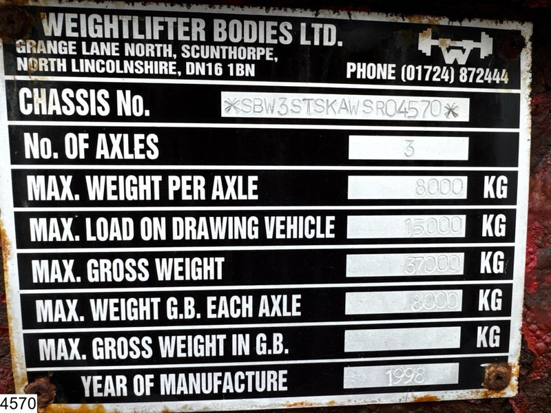 Weight Lifter Container chassis Twistlocks, 30 FT - Puspiekabe noņemamā virsbūve/ Konteineru vedējs: foto 4 Weight Lifter Container chassis Twistlocks, 30 FT - Puspiekabe noņemamā virsbūve/ Konteineru vedējs: foto 4