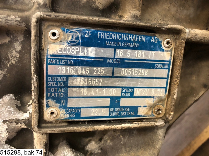 ZF ECOSPLIT 16 S 181 IT, Manual - Pārnesumkārba: foto 2 ZF ECOSPLIT 16 S 181 IT, Manual - Pārnesumkārba: foto 2
