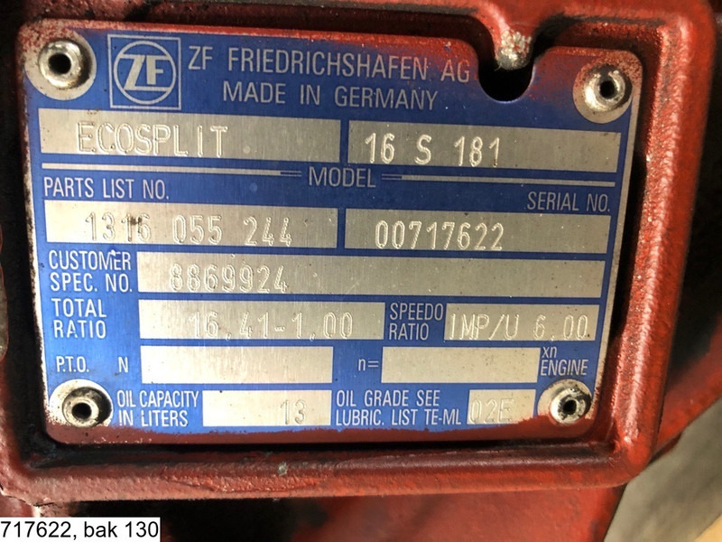 ZF ECOSPLIT 16 S 181, Manual - Pārnesumkārba: foto 2 ZF ECOSPLIT 16 S 181, Manual - Pārnesumkārba: foto 2