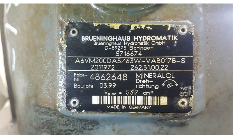 Brueninghaus Hydromatik A6VM200DA5/63W - Drive motor/Fahrmotor/Rijmotor - Hidraulika: foto 4 Brueninghaus Hydromatik A6VM200DA5/63W - Drive motor/Fahrmotor/Rijmotor - Hidraulika: foto 4