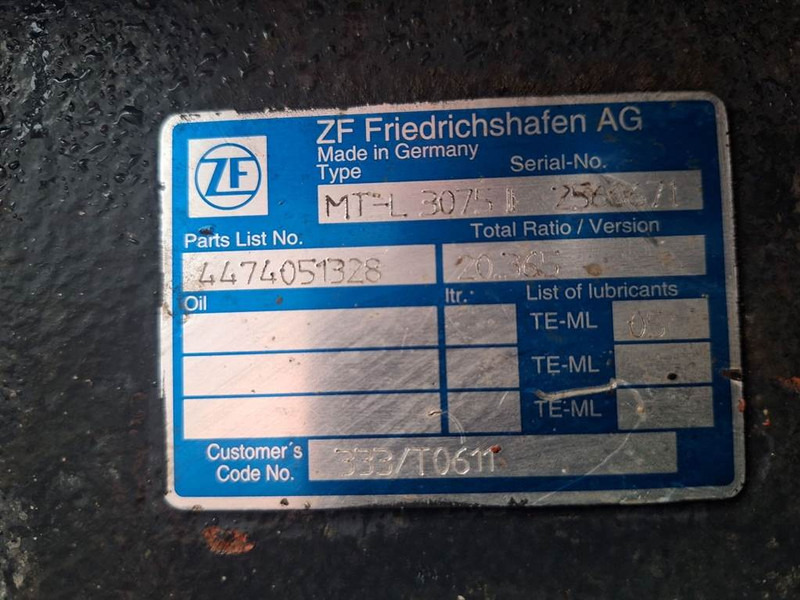 JCB 333/T0611-ZF MT-L3075II-4474051328-Axle/Achse/As - Asis un rezerves daļas - Celtniecības tehnika: foto 5 JCB 333/T0611-ZF MT-L3075II-4474051328-Axle/Achse/As - Asis un rezerves daļas - Celtniecības tehnika: foto 5