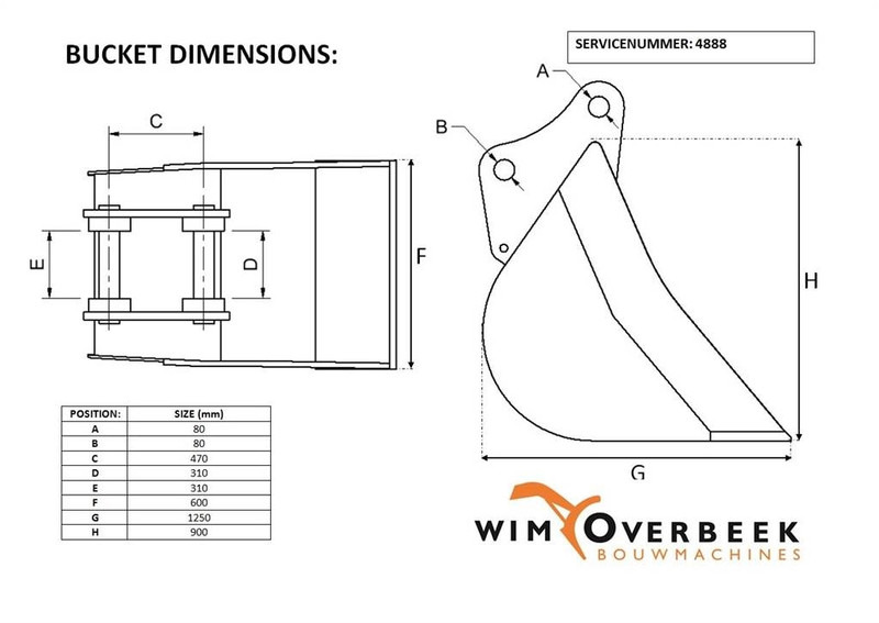 Liebherr 0,60 mtr - Bucket/Schaufel/Dichte bak - Kauss: foto 5 Liebherr 0,60 mtr - Bucket/Schaufel/Dichte bak - Kauss: foto 5