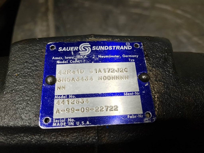 Sauer Sundstrand 42R41DG1A172J2C - Kramer - Pump - Hidraulika: foto 3 Sauer Sundstrand 42R41DG1A172J2C - Kramer - Pump - Hidraulika: foto 3