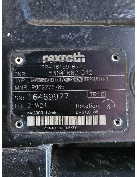 Yanmar V120-Rexroth A4VG085-Drive pump/Fahrpumpe/Rijpomp - Hidraulika - Celtniecības tehnika: foto 5 Yanmar V120-Rexroth A4VG085-Drive pump/Fahrpumpe/Rijpomp - Hidraulika - Celtniecības tehnika: foto 5