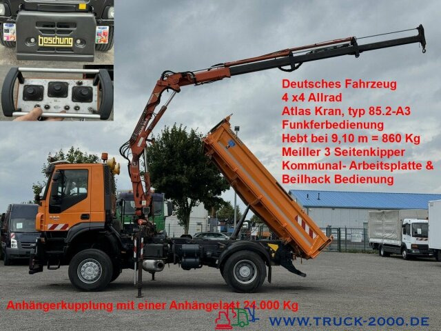 Iveco Stralis AD190T33 4x4 Winterdienst Atlas Kran - Kravas automašīna pašizgāzējs, Kravas auto ar manipulatoru: foto 1 Iveco Stralis AD190T33 4x4 Winterdienst Atlas Kran - Kravas automašīna pašizgāzējs, Kravas auto ar manipulatoru: foto 1
