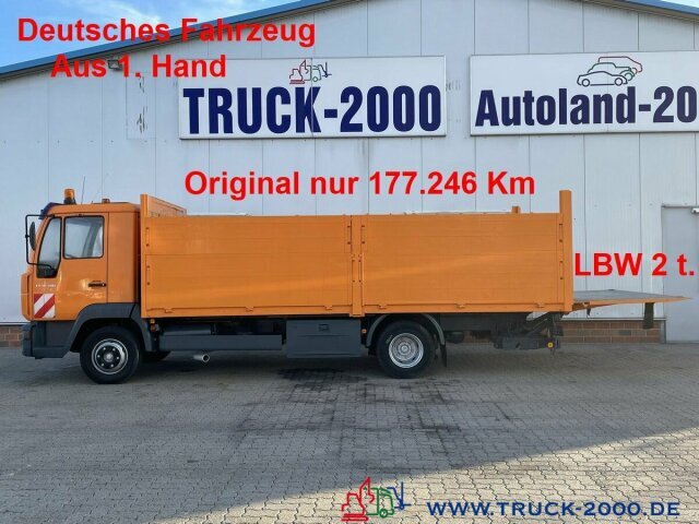 MAN LE10.180 Origi. 177246Km Bordwände 1.20m + LBW2t - Bortu kravas automašīna/ Platforma: foto 1 MAN LE10.180 Origi. 177246Km Bordwände 1.20m + LBW2t - Bortu kravas automašīna/ Platforma: foto 1