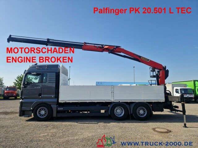MAN TGX 26.500 PK 20501L Motorschaden/ Engine broken - Bortu kravas automašīna/ Platforma, Kravas auto ar manipulatoru: foto 1 MAN TGX 26.500 PK 20501L Motorschaden/ Engine broken - Bortu kravas automašīna/ Platforma, Kravas auto ar manipulatoru: foto 1