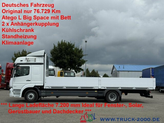 Mercedes-Benz Atego 1227 Big Space Großes Haus 7,2m Pritsche - Bortu kravas automašīna/ Platforma: foto 1 Mercedes-Benz Atego 1227 Big Space Großes Haus 7,2m Pritsche - Bortu kravas automašīna/ Platforma: foto 1