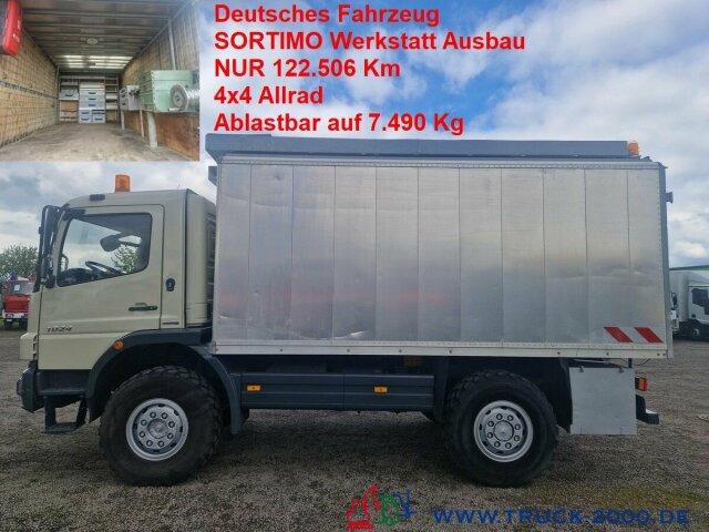 Mercedes-Benz Atego 824 4x4 Ideal Werkstatt-Wohn-Expeditionsmobil - Kravas automašīna ar slēgto virsbūvi: foto 1 Mercedes-Benz Atego 824 4x4 Ideal Werkstatt-Wohn-Expeditionsmobil - Kravas automašīna ar slēgto virsbūvi: foto 1