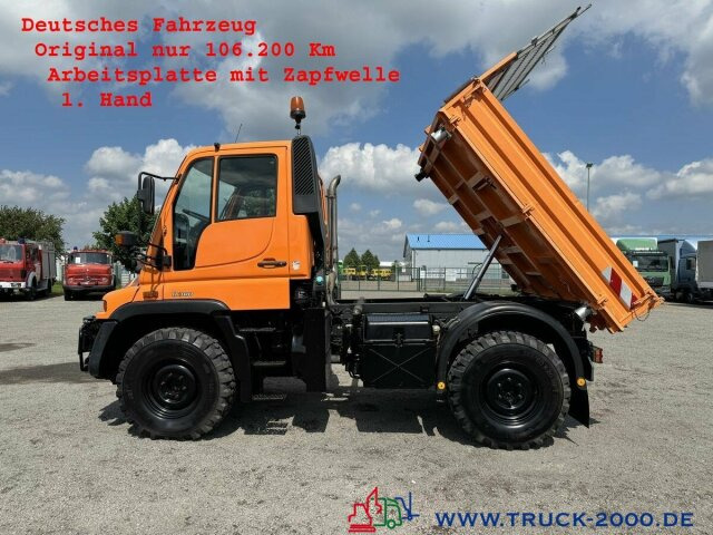 Unimog U300 4x4 Zapfwelle Arbeitsplatte Nur 106.106 KM - Kravas automašīna pašizgāzējs: foto 1 Unimog U300 4x4 Zapfwelle Arbeitsplatte Nur 106.106 KM - Kravas automašīna pašizgāzējs: foto 1