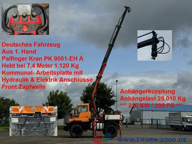 Unimog U400 4x4 PK9001 5.+6.Steuerkreis Zapfwelle 286PS - Bortu kravas automašīna/ Platforma, Kravas auto ar manipulatoru: foto 1 Unimog U400 4x4 PK9001 5.+6.Steuerkreis Zapfwelle 286PS - Bortu kravas automašīna/ Platforma, Kravas auto ar manipulatoru: foto 1